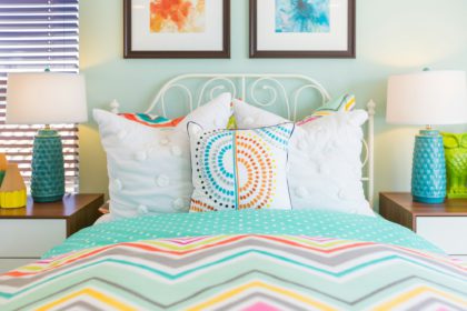 Vibrant Colored Interior Bedroom of House